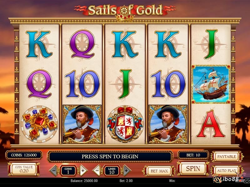 Cách chơi game slot Sails of Gold rất đơn giản