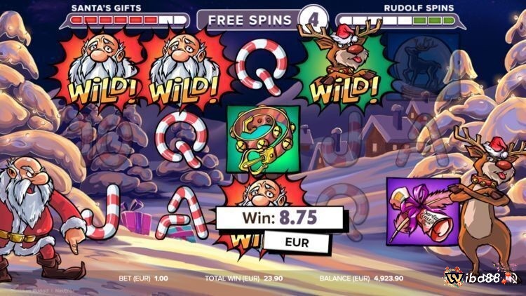 Cách chơi slot Santa vs Rudolf rất đơn giản