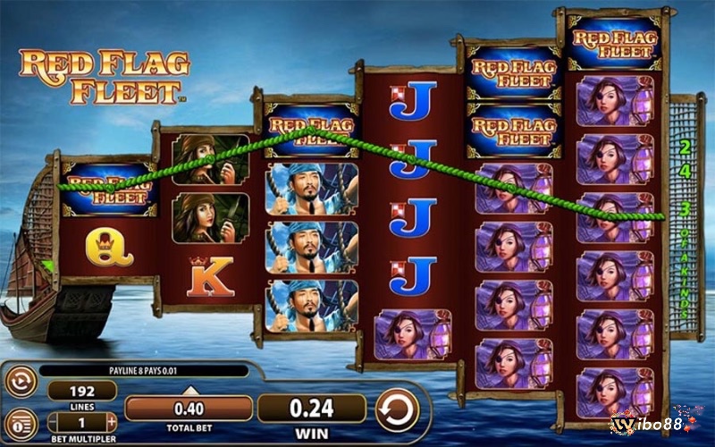 Giao diện chính của slot game với các biểu tượng cướp biển đặc trưng