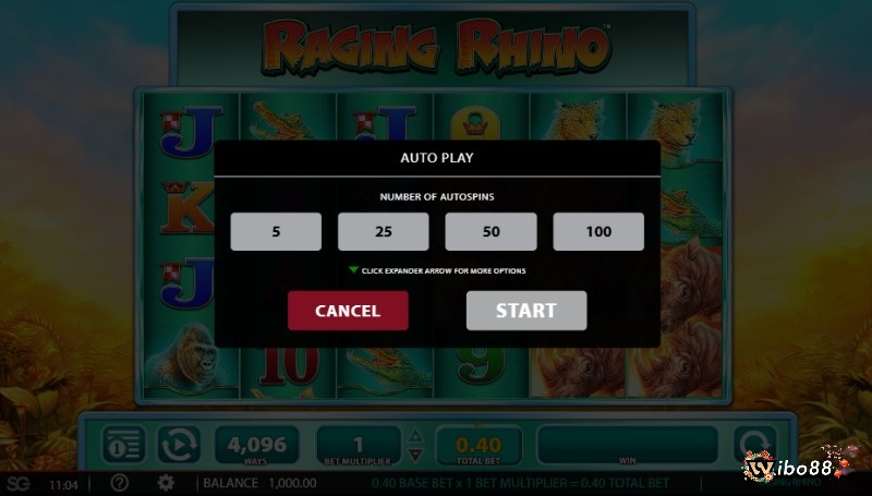 Các chơi Raging Rhino slot tương đối dễ dàng