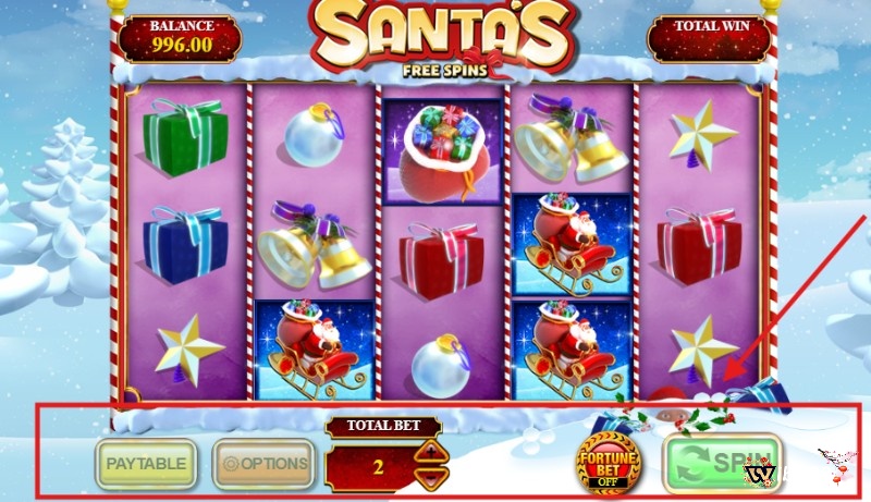 Cách chơi game Santa's Free Spins vô cùng đơn giản