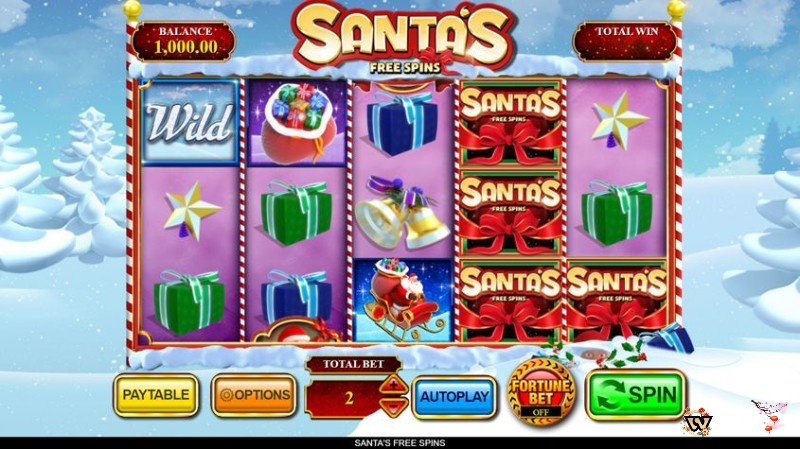 Santa's Free Spins mang chủ đề Giáng Sinh quen thuộc nhưng đầy cuốn hút